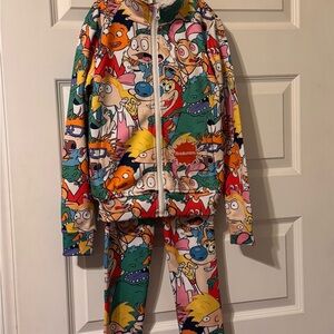 Kids Nickelodeon Colorful Cartoon Print Tracksuit Size Medium